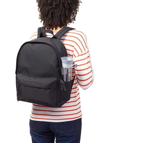 🆕 Men Black Classic School Featuring Adjustable Padded Double-Zipper Backpack - Picture 7 of 7